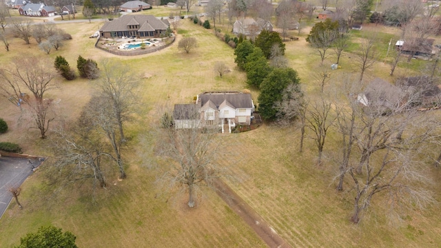 aerial view featuring a rural view