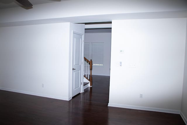 spare room featuring dark hardwood / wood-style floors