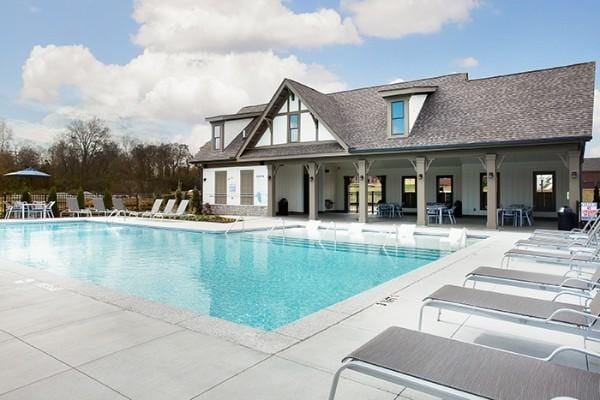 view of pool featuring a patio