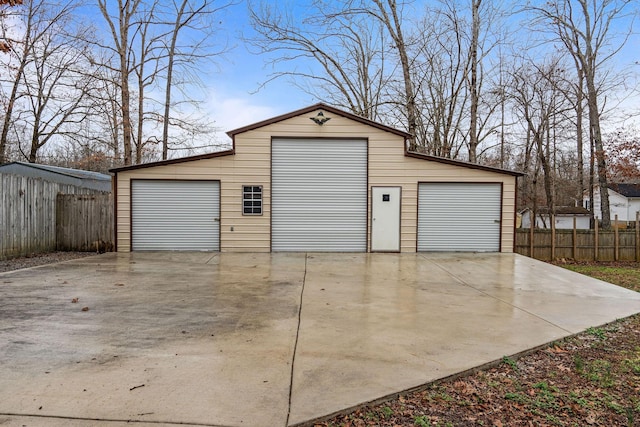 view of garage