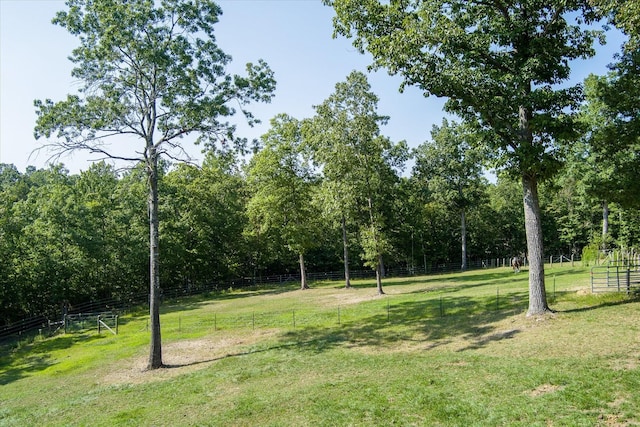 surrounding community with a rural view and a lawn