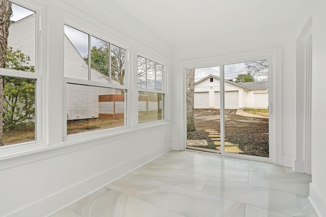 view of unfurnished sunroom