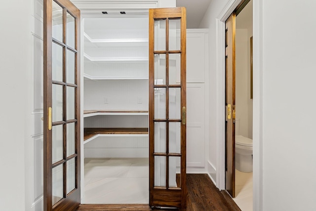 pantry with french doors