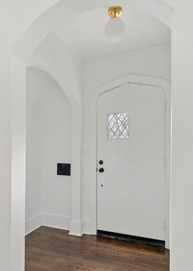 entrance foyer with dark wood-type flooring