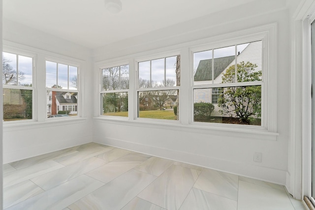 view of unfurnished sunroom