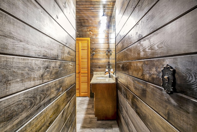 interior details with sink and wood walls