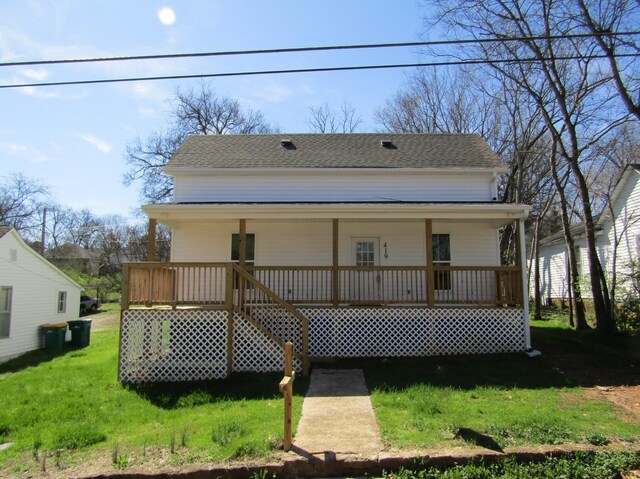 419 Cedar St, Lewisburg, TN 37091 - rear view of property with a lawn and a porch