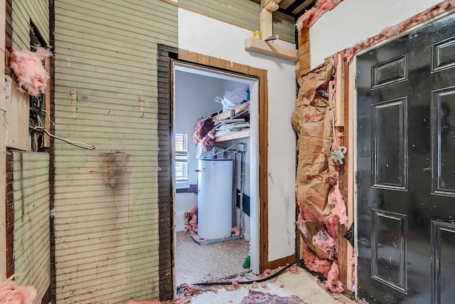 interior space featuring water heater