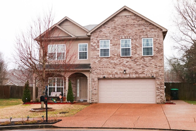 view of front facade with a garage