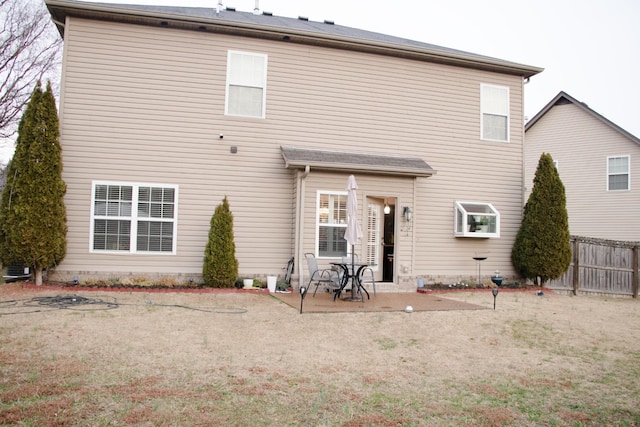 rear view of property with a patio