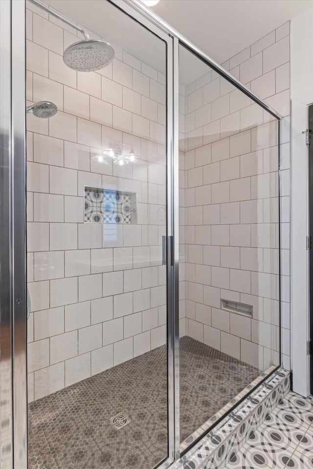 bathroom featuring walk in shower