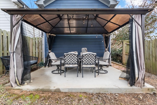 view of patio / terrace with a gazebo