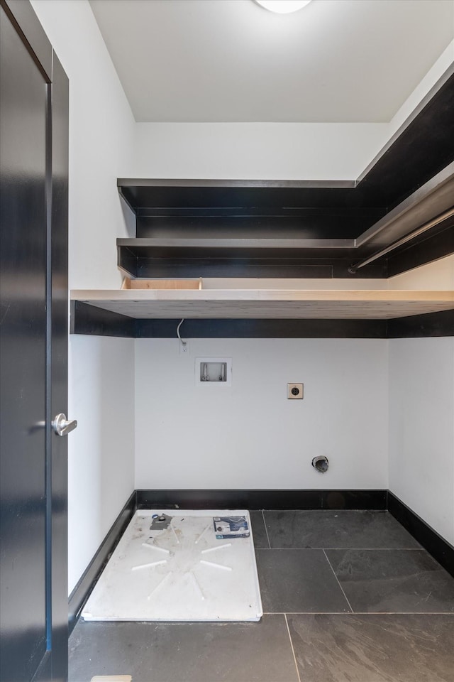 clothes washing area featuring washer hookup and hookup for an electric dryer