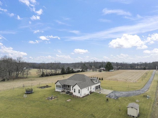 drone / aerial view featuring a rural view