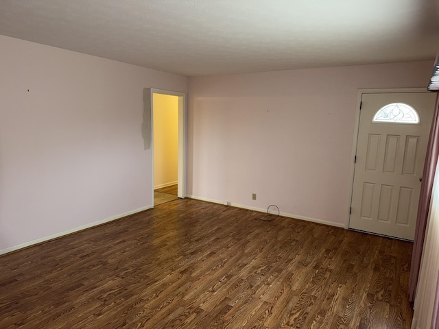 foyer entrance featuring dark wood-type flooring