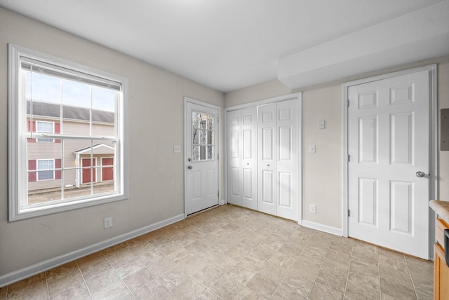 unfurnished bedroom featuring a closet