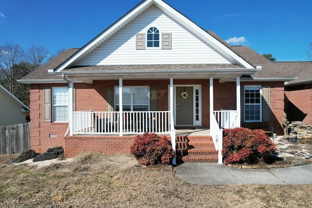 bungalow-style home with covered porch