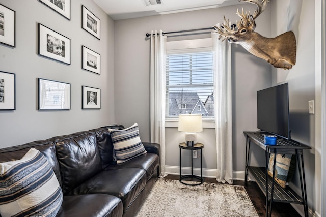 living room featuring hardwood / wood-style flooring