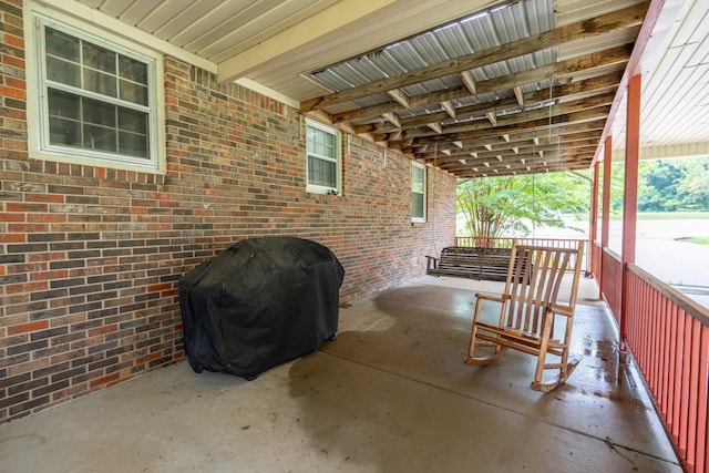 view of patio / terrace featuring a grill