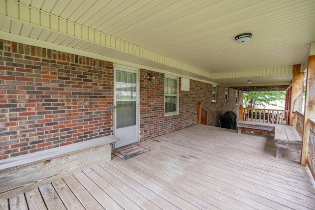 wooden terrace with covered porch