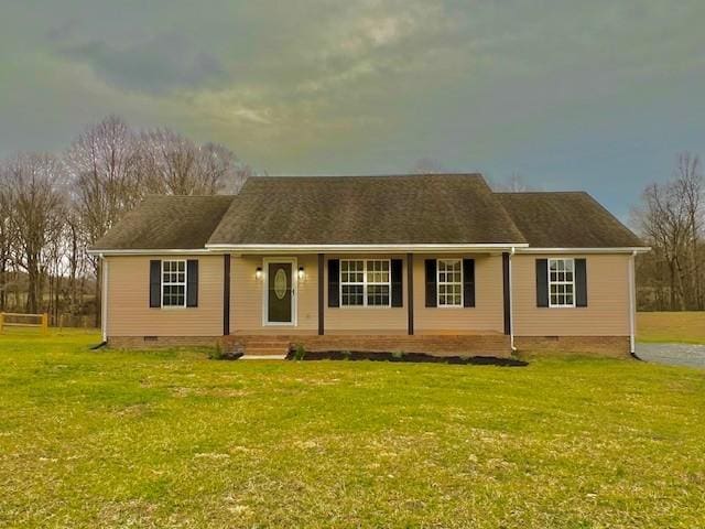 view of front of house with a front yard