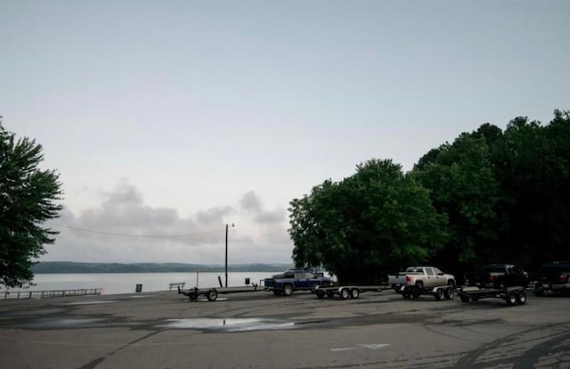 view of street featuring a water view