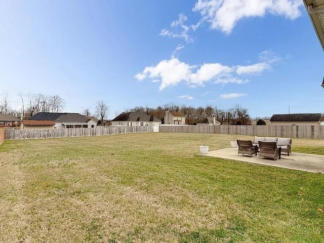 view of yard with a patio area