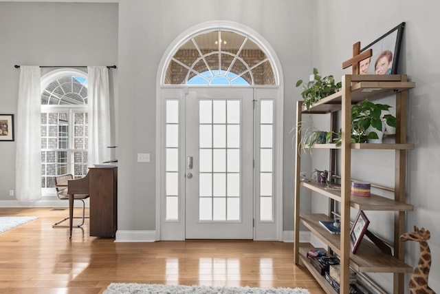 entryway with light wood-type flooring