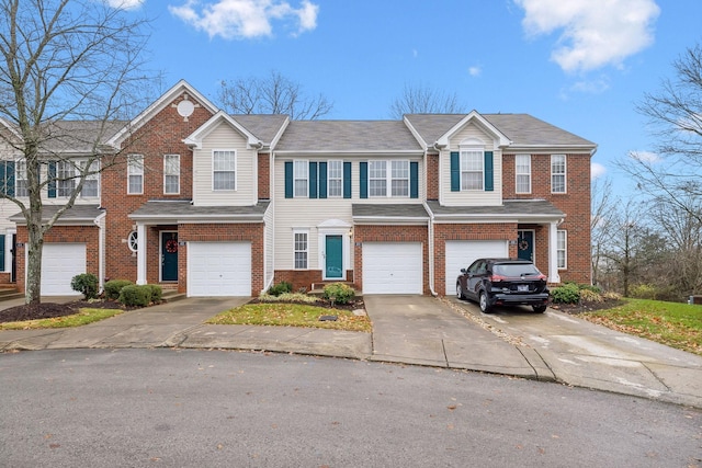 view of property featuring a garage