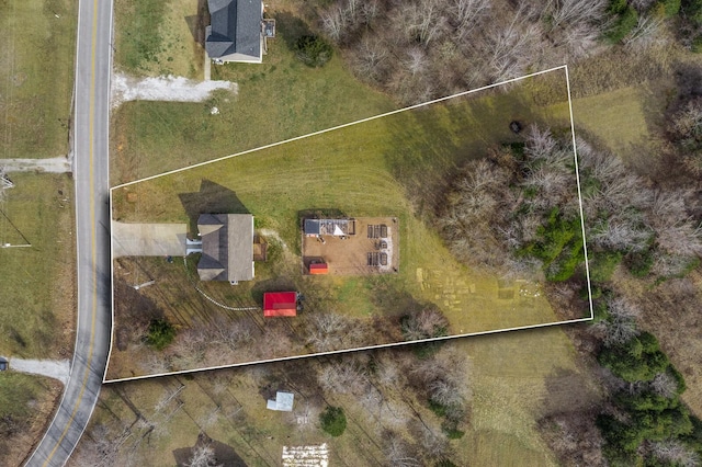 bird's eye view with a rural view