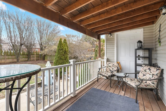 view of wooden terrace