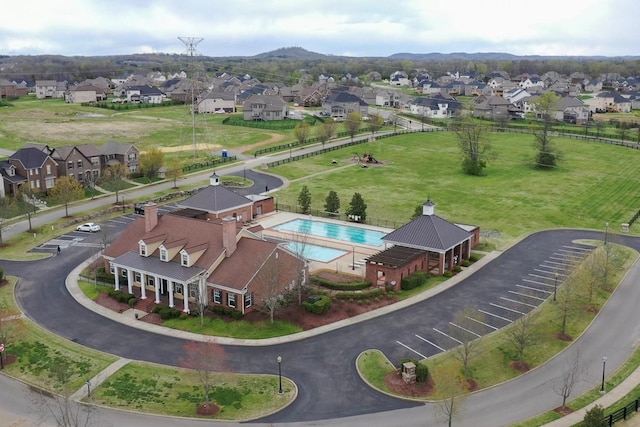 aerial view featuring a mountain view