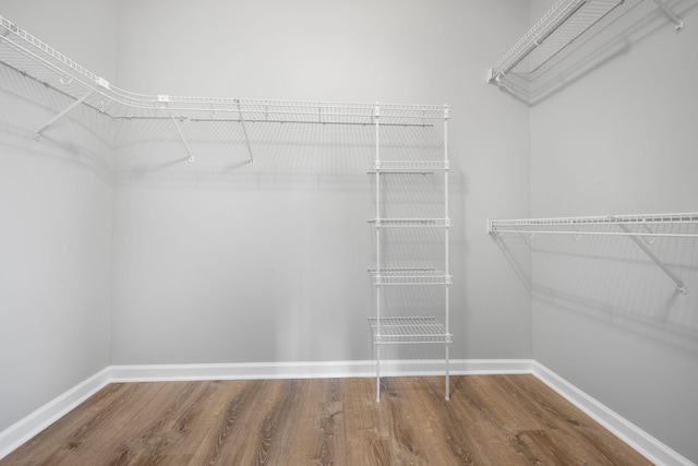 walk in closet featuring hardwood / wood-style floors