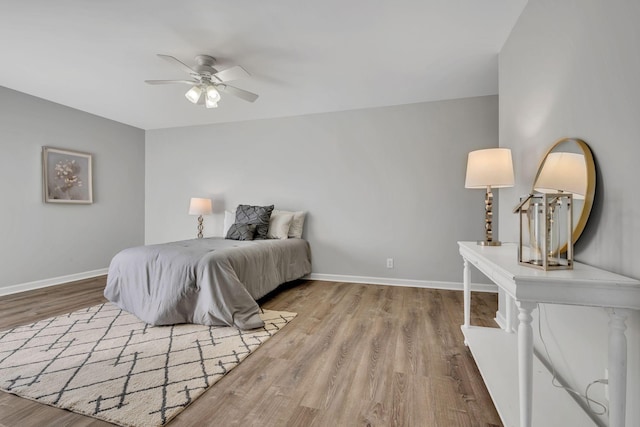 bedroom with light hardwood / wood-style flooring