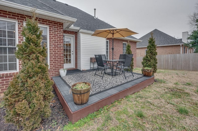 view of patio / terrace featuring a wooden deck