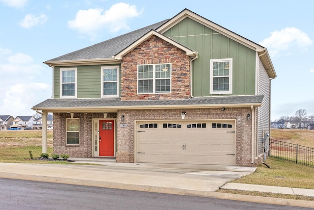 view of front of property featuring a garage