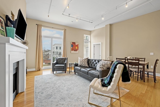 living room featuring light hardwood / wood-style flooring