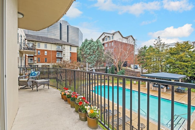 balcony featuring a patio area