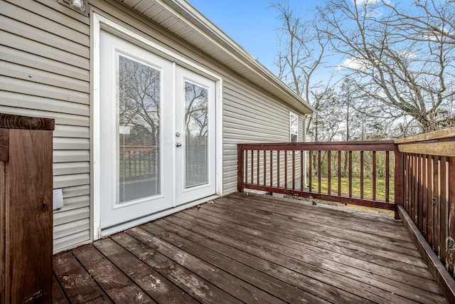 deck featuring french doors