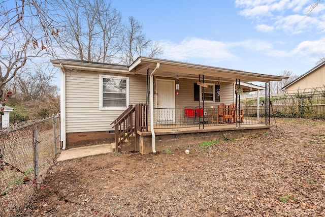 view of front of property with a porch