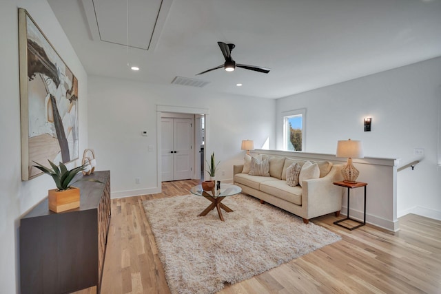 living room featuring light wood-type flooring