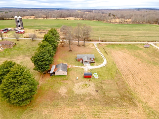 bird's eye view with a rural view