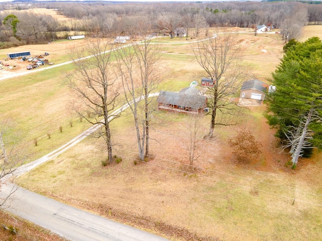 drone / aerial view with a rural view