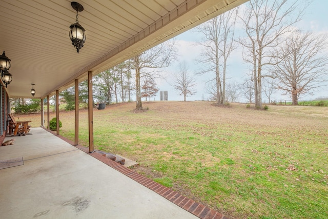 view of yard with a patio area