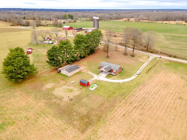 aerial view with a rural view