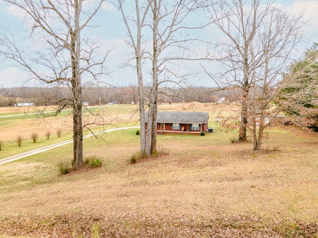 view of yard with a rural view