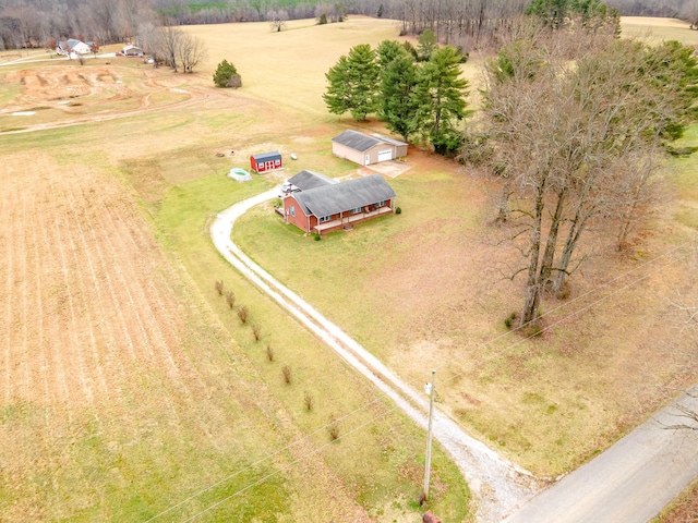 aerial view with a rural view