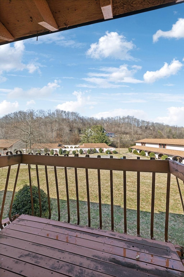 wooden balcony featuring a wooden deck