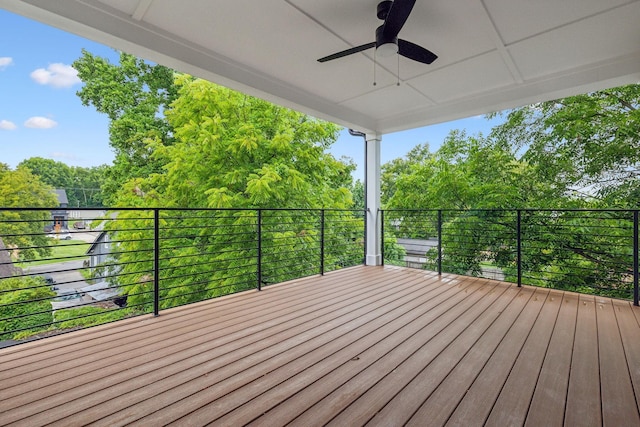 deck featuring ceiling fan