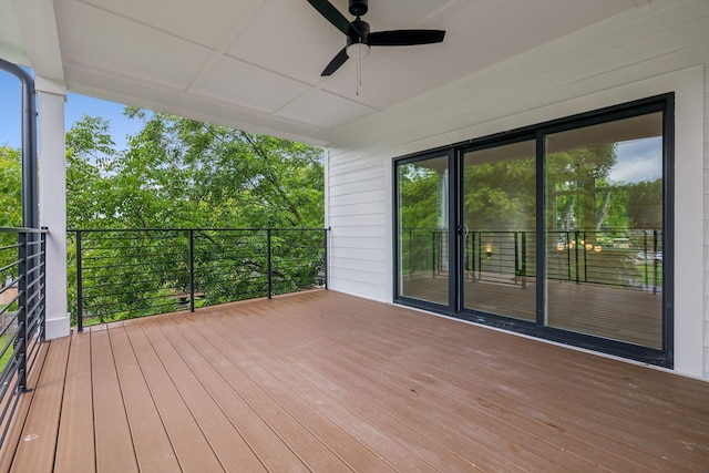 deck featuring ceiling fan